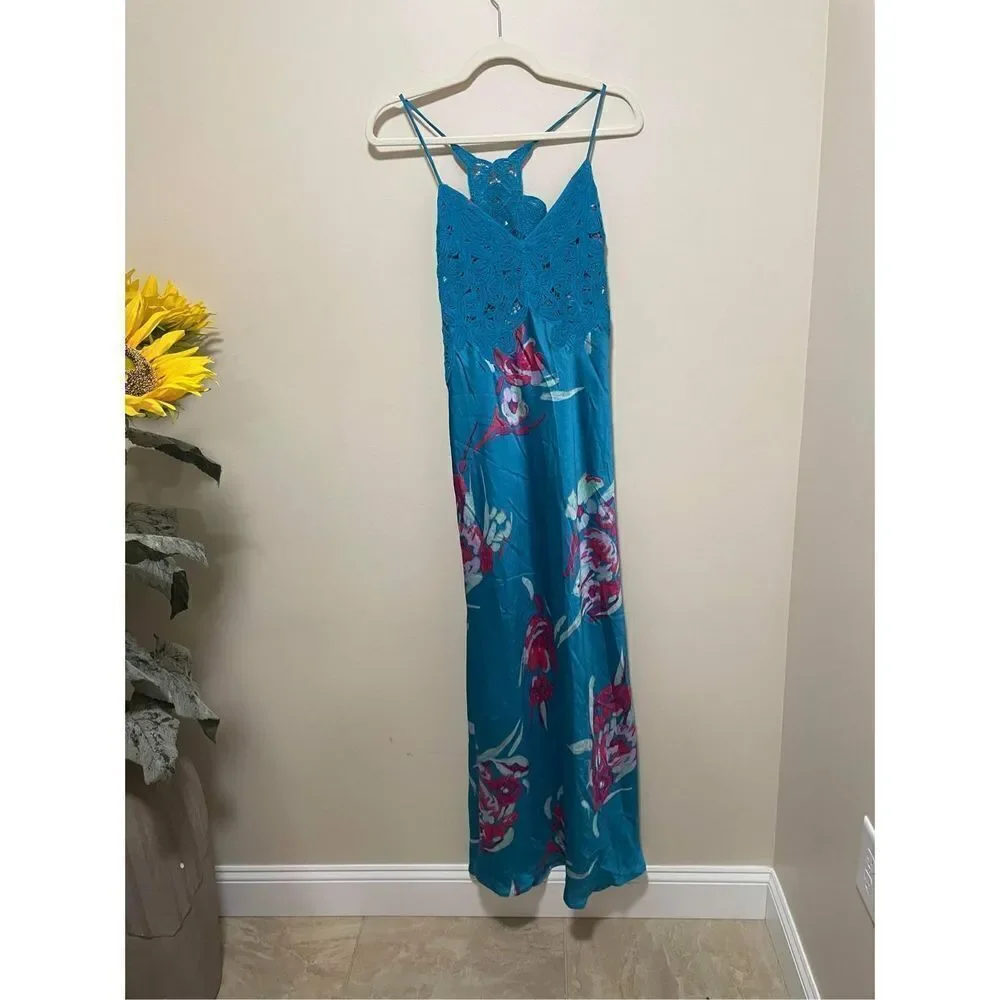 NWT Free People Forever Yours Maxi in River Combo Size XS